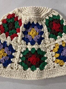 Brook & Bay Women's Crochet Floral Flowers Bucket Hat Cream Multicolor-NEW